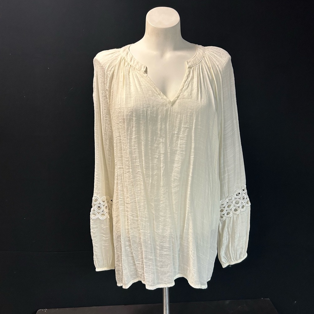 George Women's Ivory Long Sleeve Blouse - Picture 3 of 7